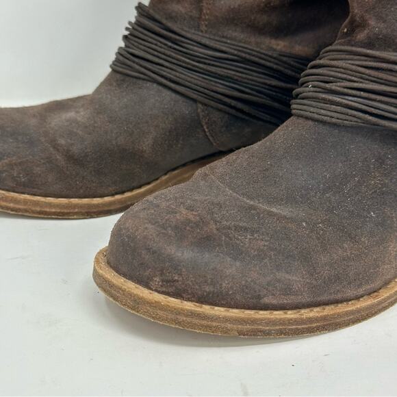 Eileen Fisher Oiled Leather Fold Down Boots - Picture 5 of 14